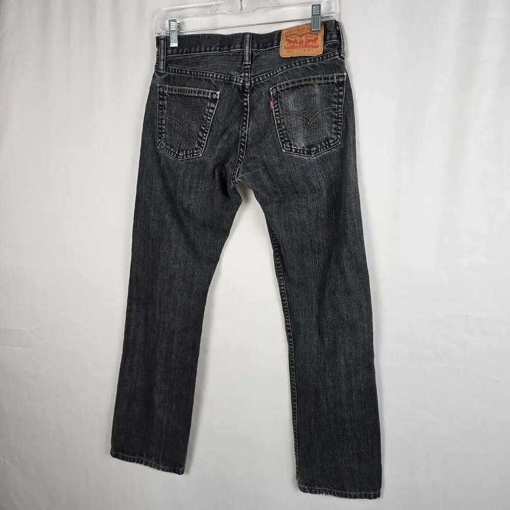 Levi's 514 Straight Jeans Men's 28 x 27 (tag 29 x 30) Charcoal Wash Fade